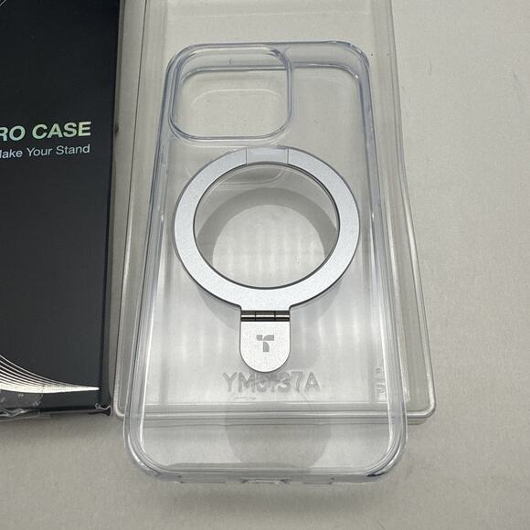TORRAS Magnetic Kickstand for iPhone 15 Pro UPRO Case, Clear READ - Picture 4 of 10